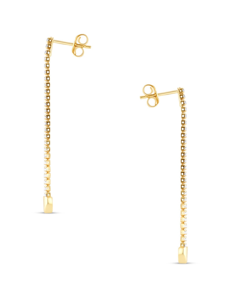 Aretes de corazón de oro amarillo 14 K con acabado brillante 4