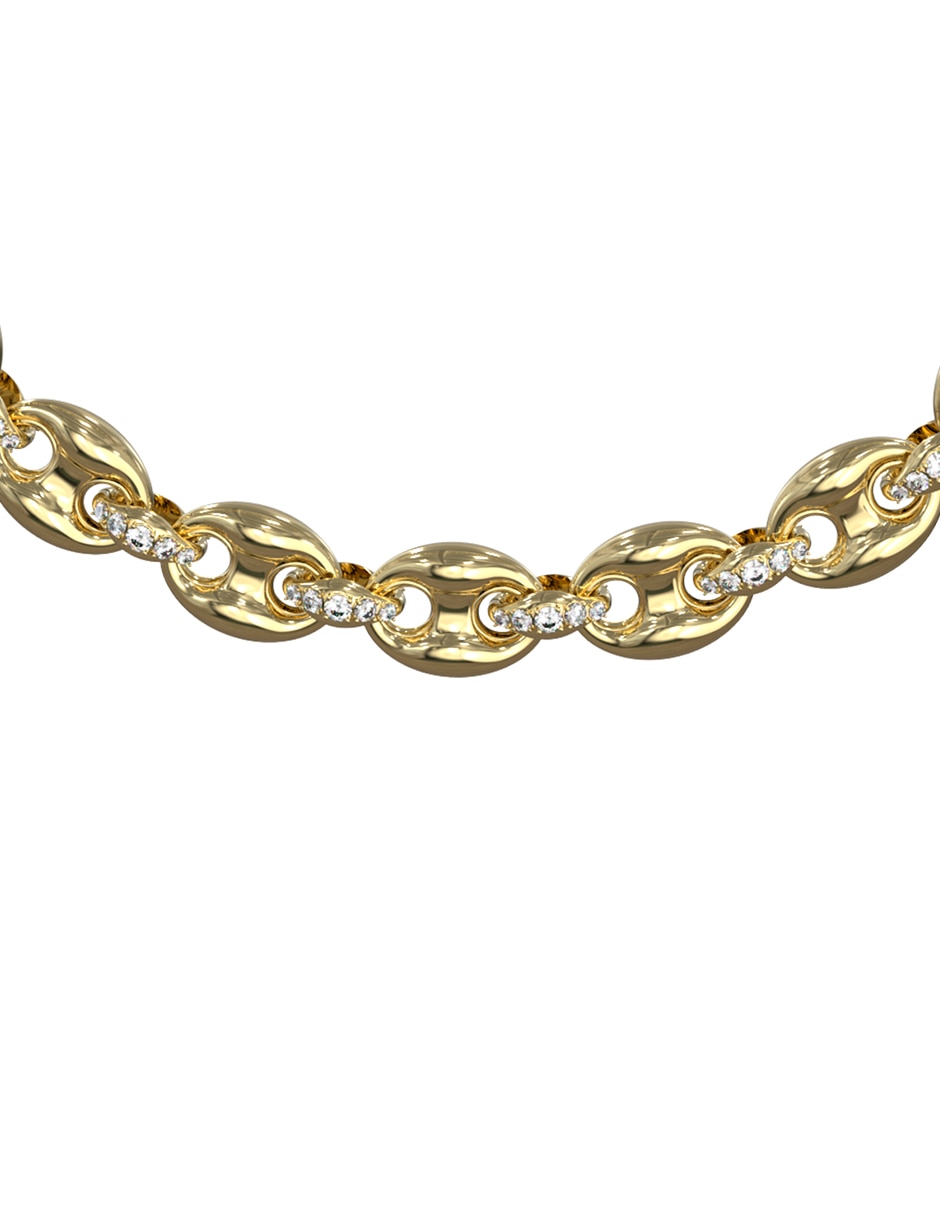 Brazalete guess de acero inoxidable marina con acabado liso