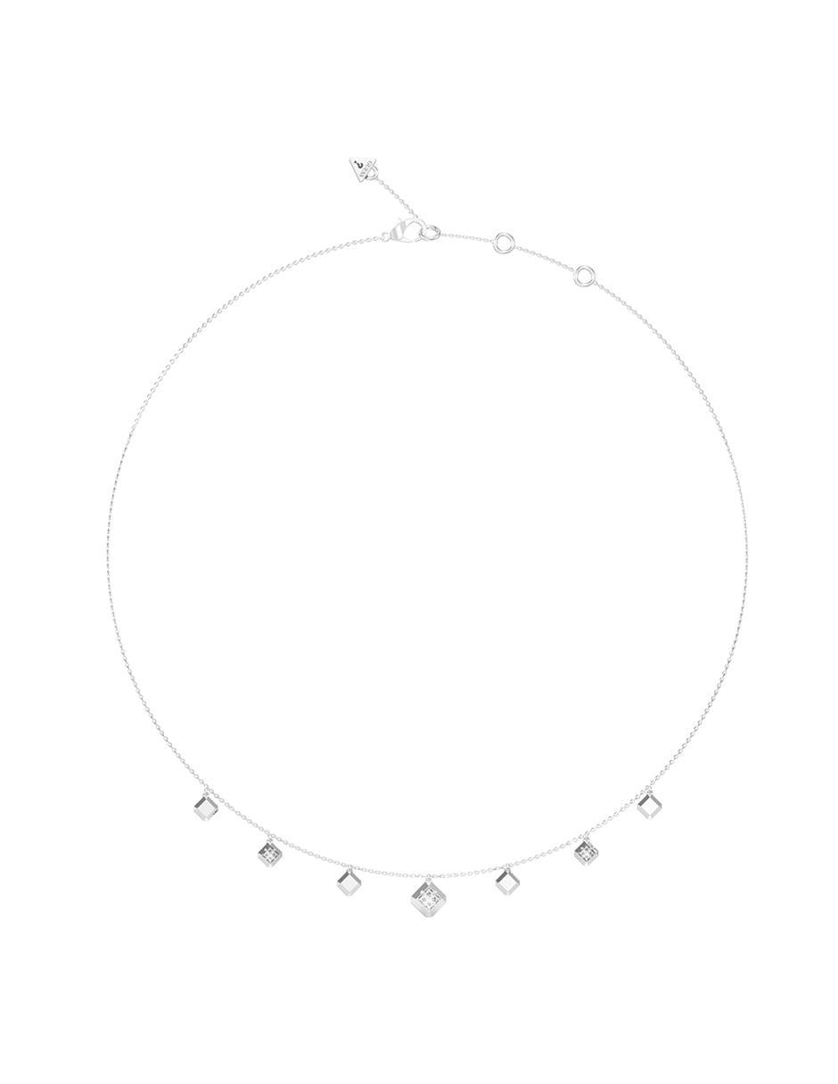 Collar con dije de gota guess ace of diamonds de acero inoxidable