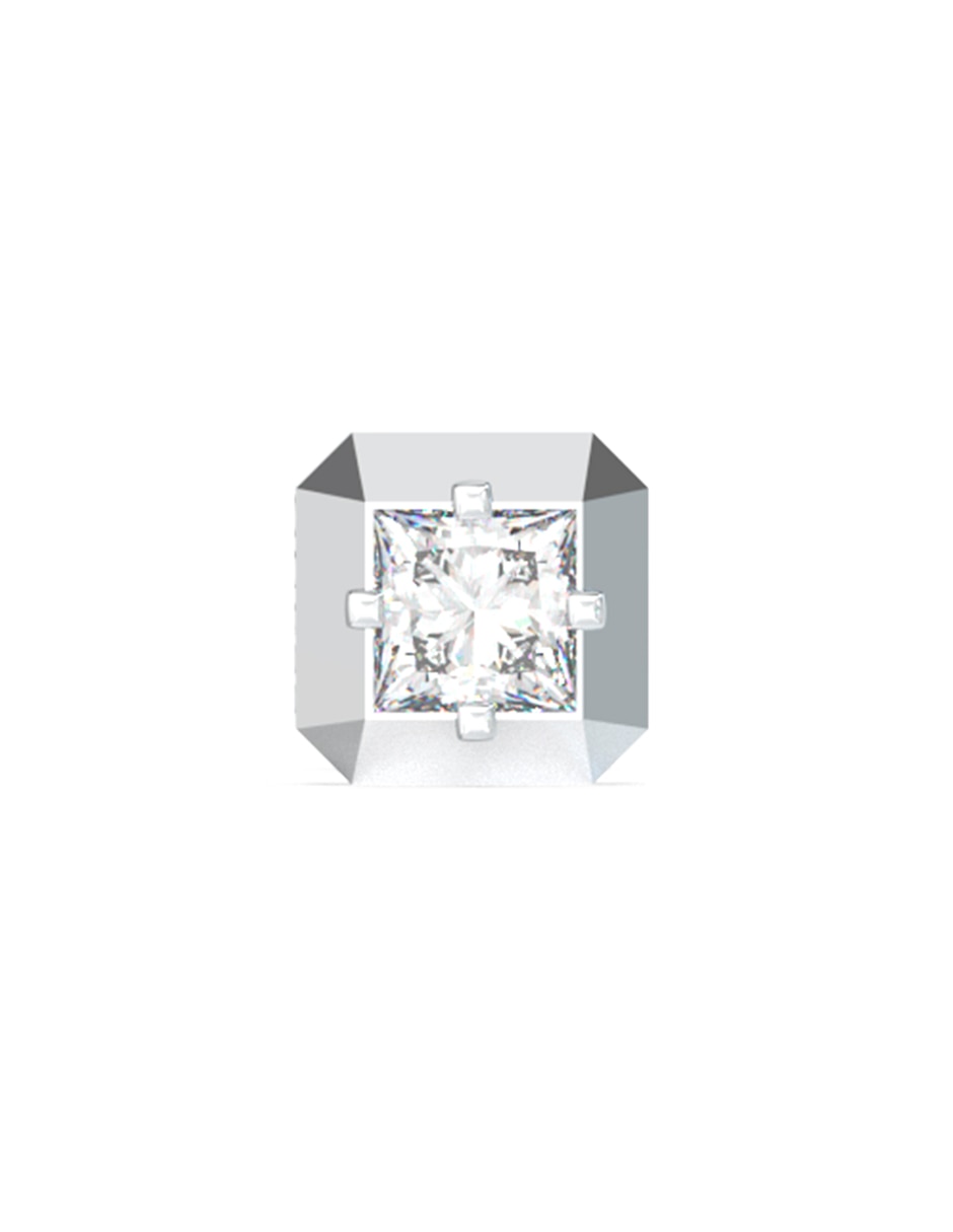 Broqueles de cuadrada ace of diamonds de acero inoxidable con acabado liso mate circonita 3