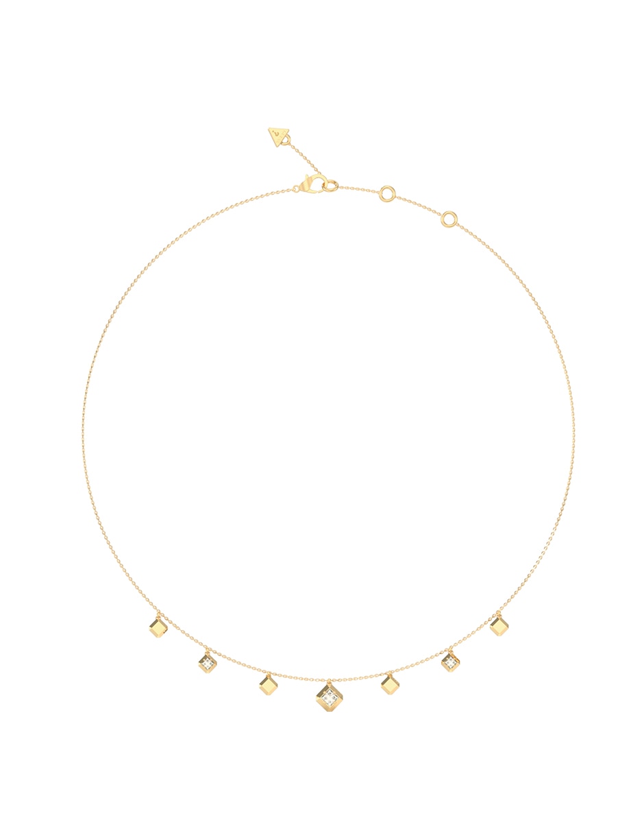 Collar con dije de gota guess ace of diamonds de acero inoxidable