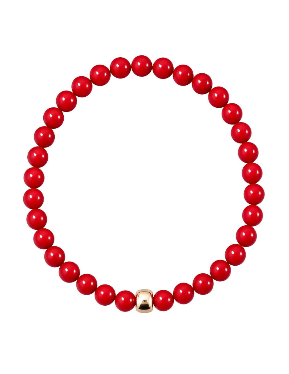Pulsera de oro con granate 10 K acabado liso