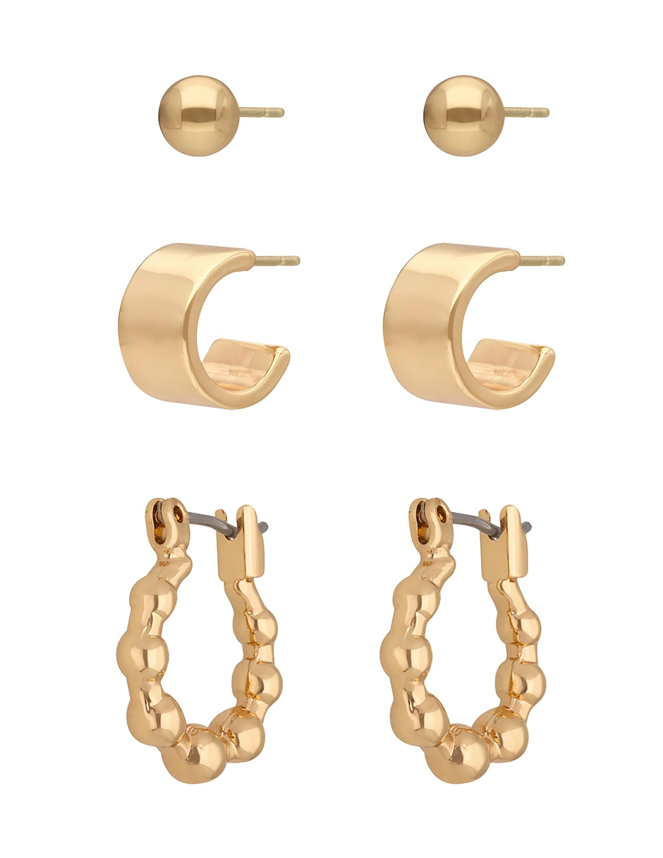 Set de aretes Gold Baubles con acabado pulido Set de aretes Gold Baubles con acabado pulido