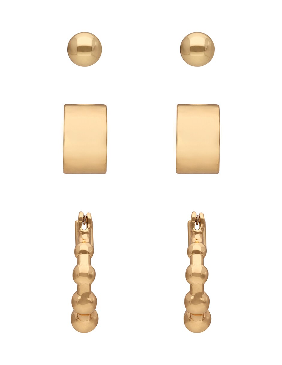 Set de aretes Gold Baubles con acabado pulido 2