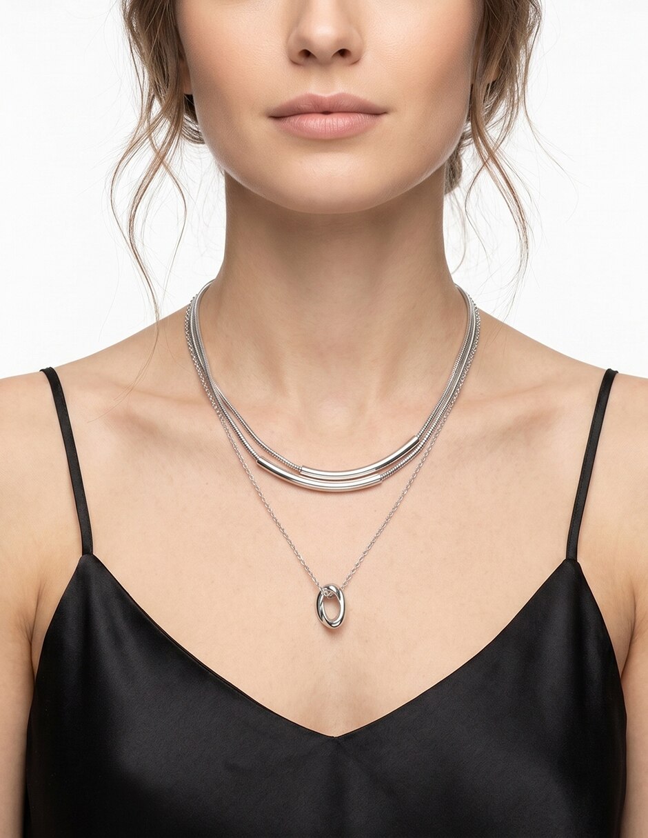 Collar de varios hilos Overlapping Rings 3