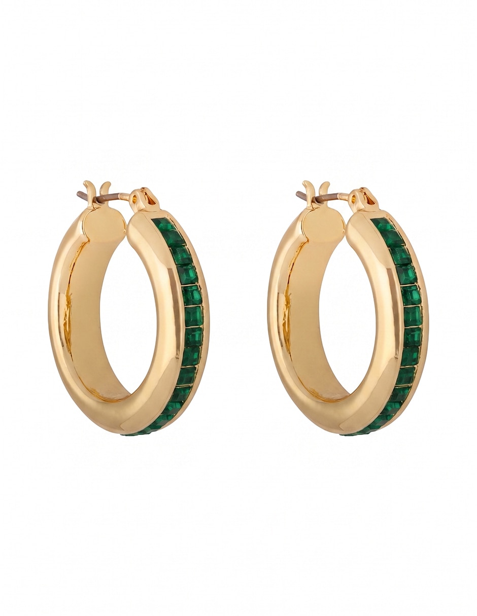 Aretes circulares Holiday Color Mult Feb 26 con acabado brillante cristal Aretes circulares Holiday Color Mult Feb 26 con acabado brillante cristal