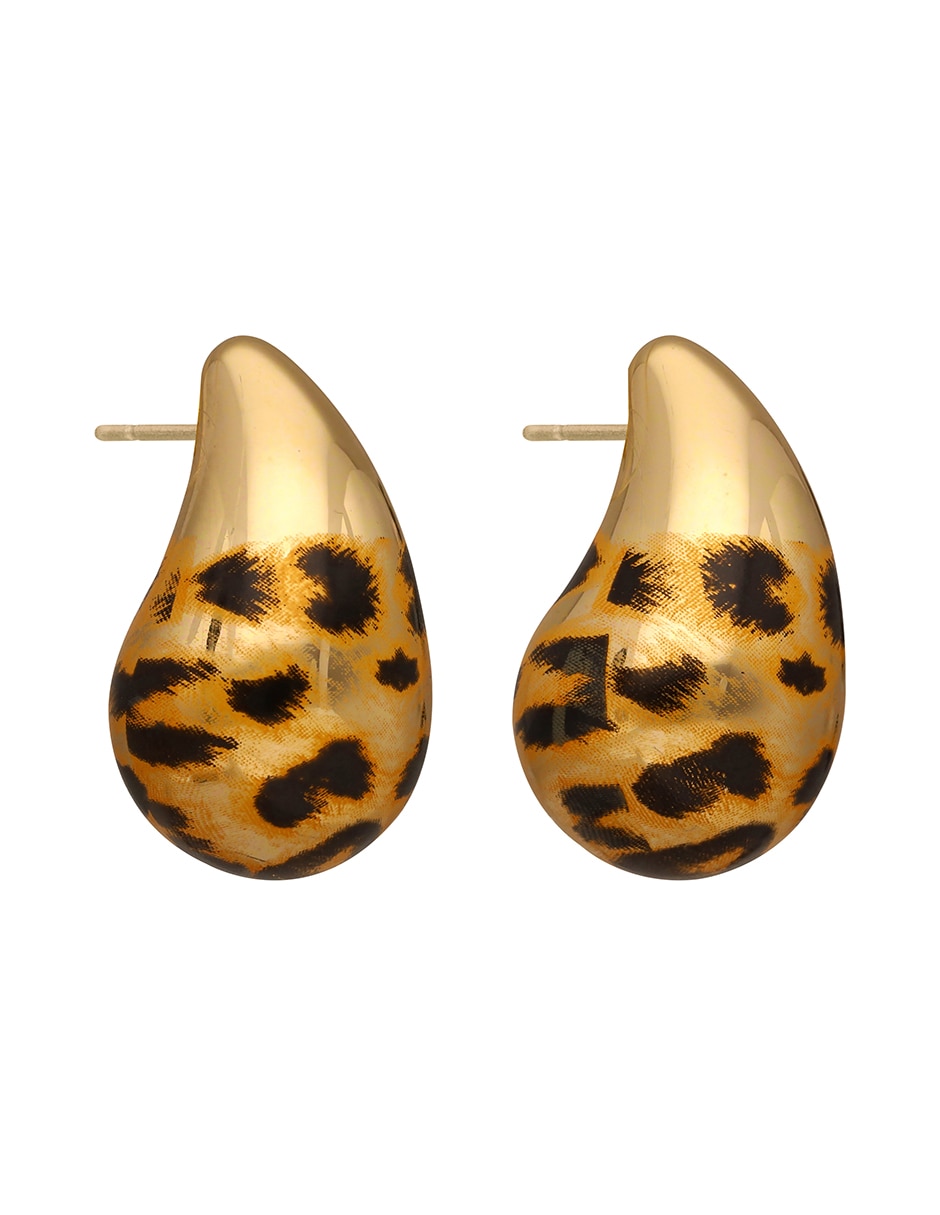 Aretes de gota Nine West Animal Print Recolors con acabado pulido