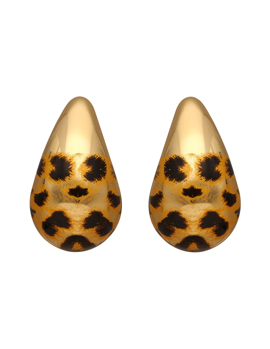 Aretes de gota Nine West Animal Print Recolors con acabado pulido