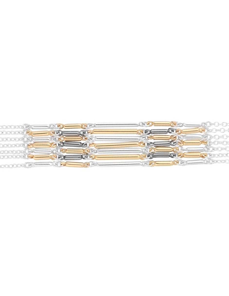 Pulsera Mix Metal Chain & Fringe acabado pulido 4