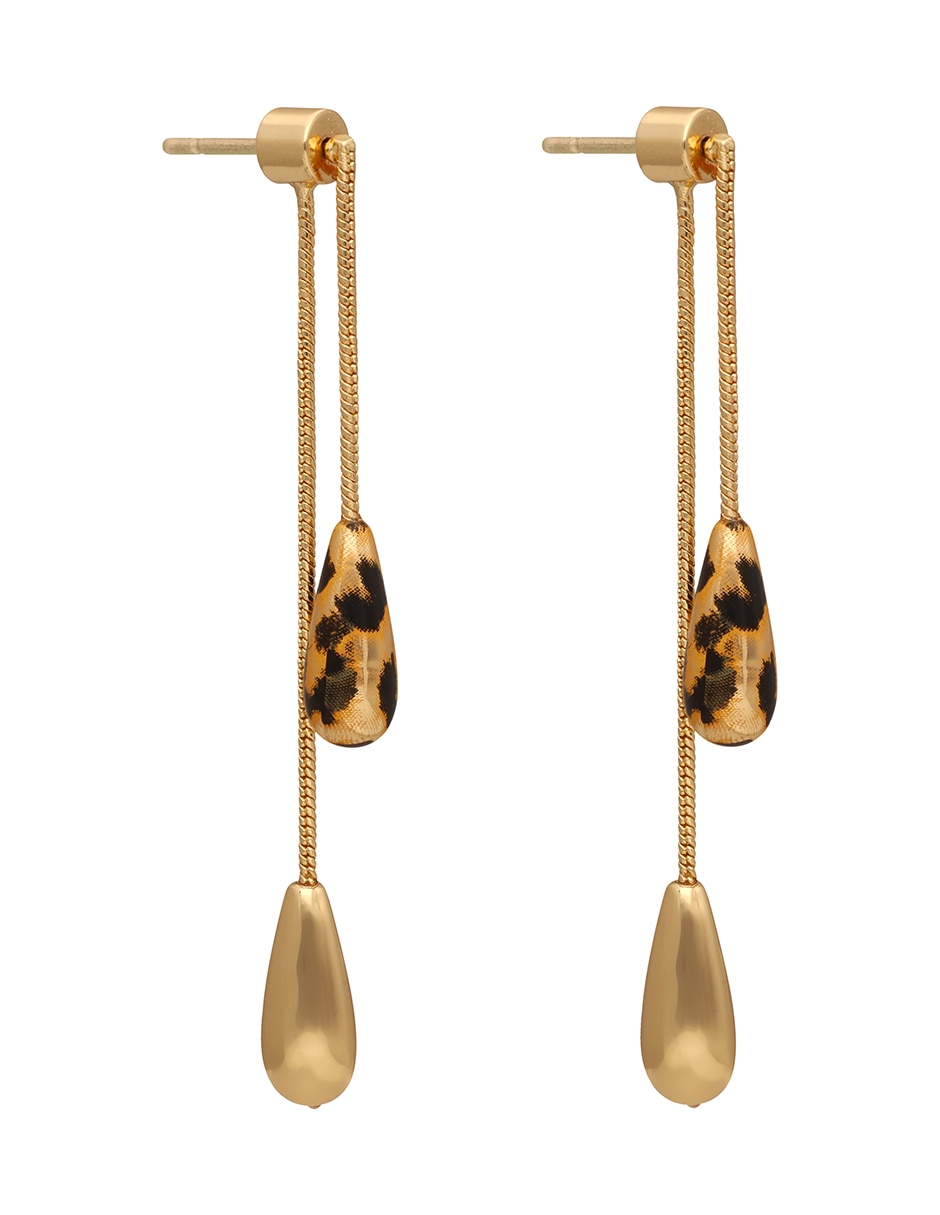 Aretes de gota Nine West Animal Print Recolors con acabado pulido