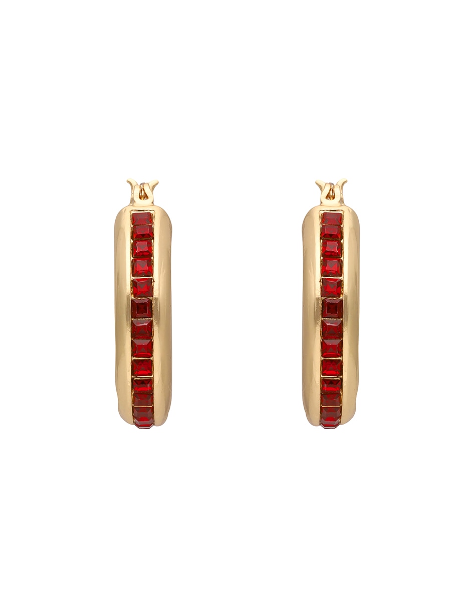 Aretes circulares Holiday Color Mult Feb 26 con acabado brillante cristal 2