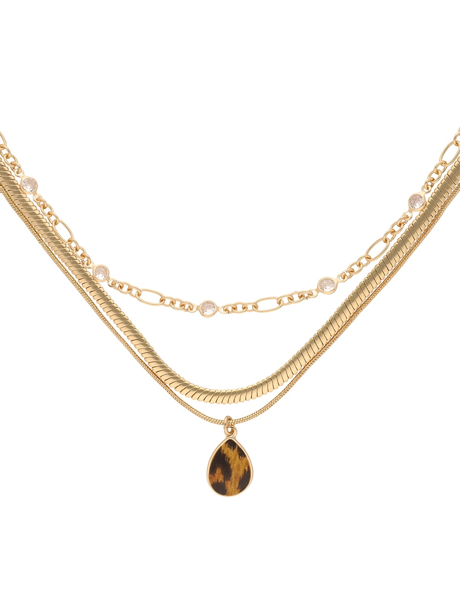 Collar varios hilos Gold Tortoise & Cheetah 1