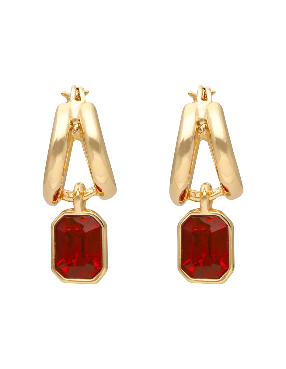 Aretes cuadrados Holiday Color Mult Feb 26 con acabado brillante cristal 2