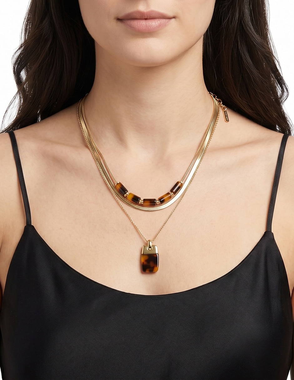 Collar varios hilos Gold Tortoise & Cheetah 3