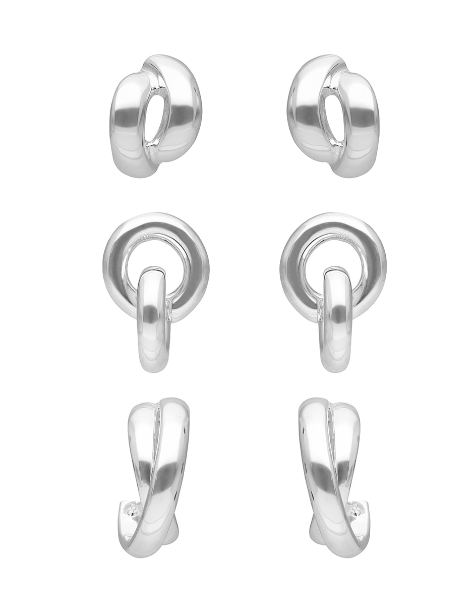 Aretes Overlapping Rings con acabado brillante 2