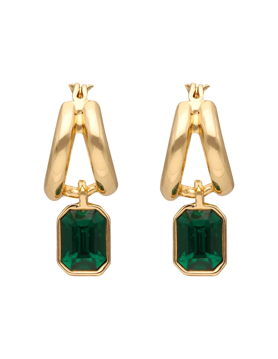 Aretes cuadrados Holiday Color Mult Feb 26 con acabado brillante cristal 2