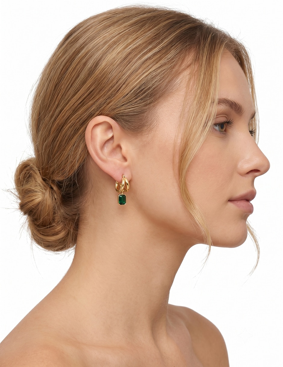 Aretes cuadrados Holiday Color Mult Feb 26 con acabado brillante cristal 3