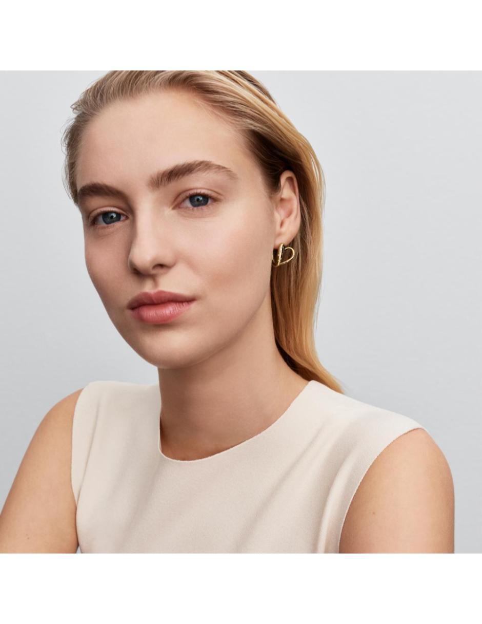 Aretes cortos Essence de plata P 925 con acabado baño de oro zirconia cúbica 2