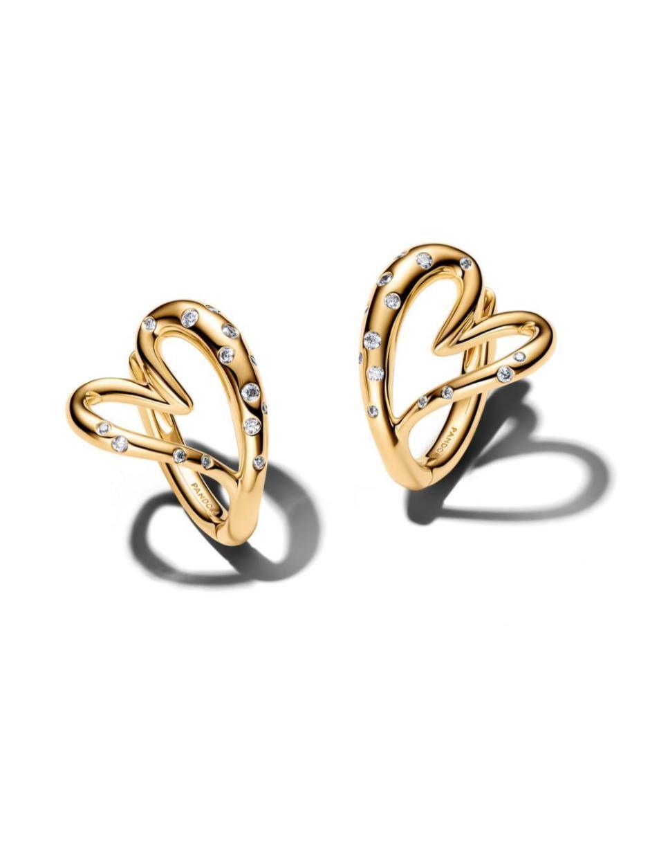 Aretes cortos Essence de plata P 925 con acabado baño de oro zirconia cúbica