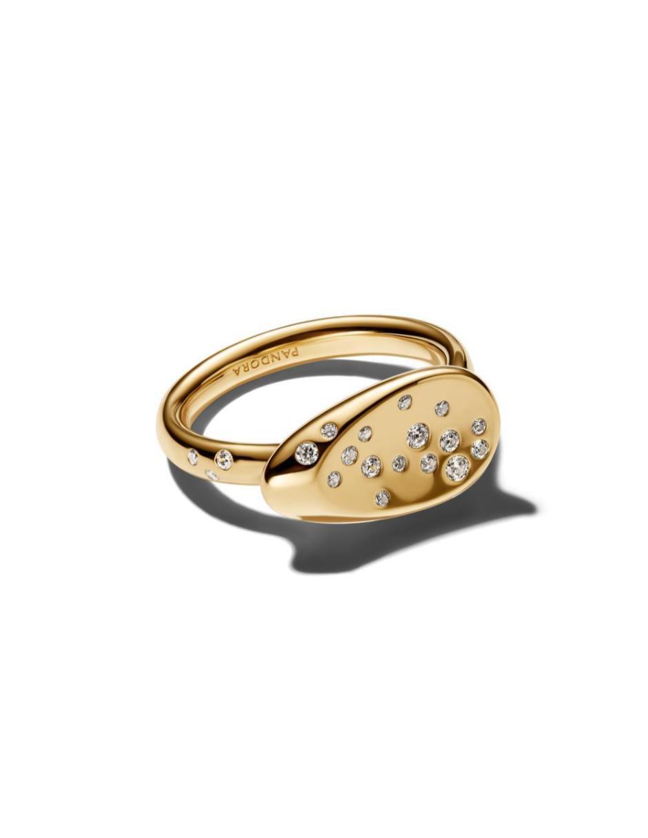 Anillo Pandora Essence P 950 de Plata Zirconia cúbica Baño de oro