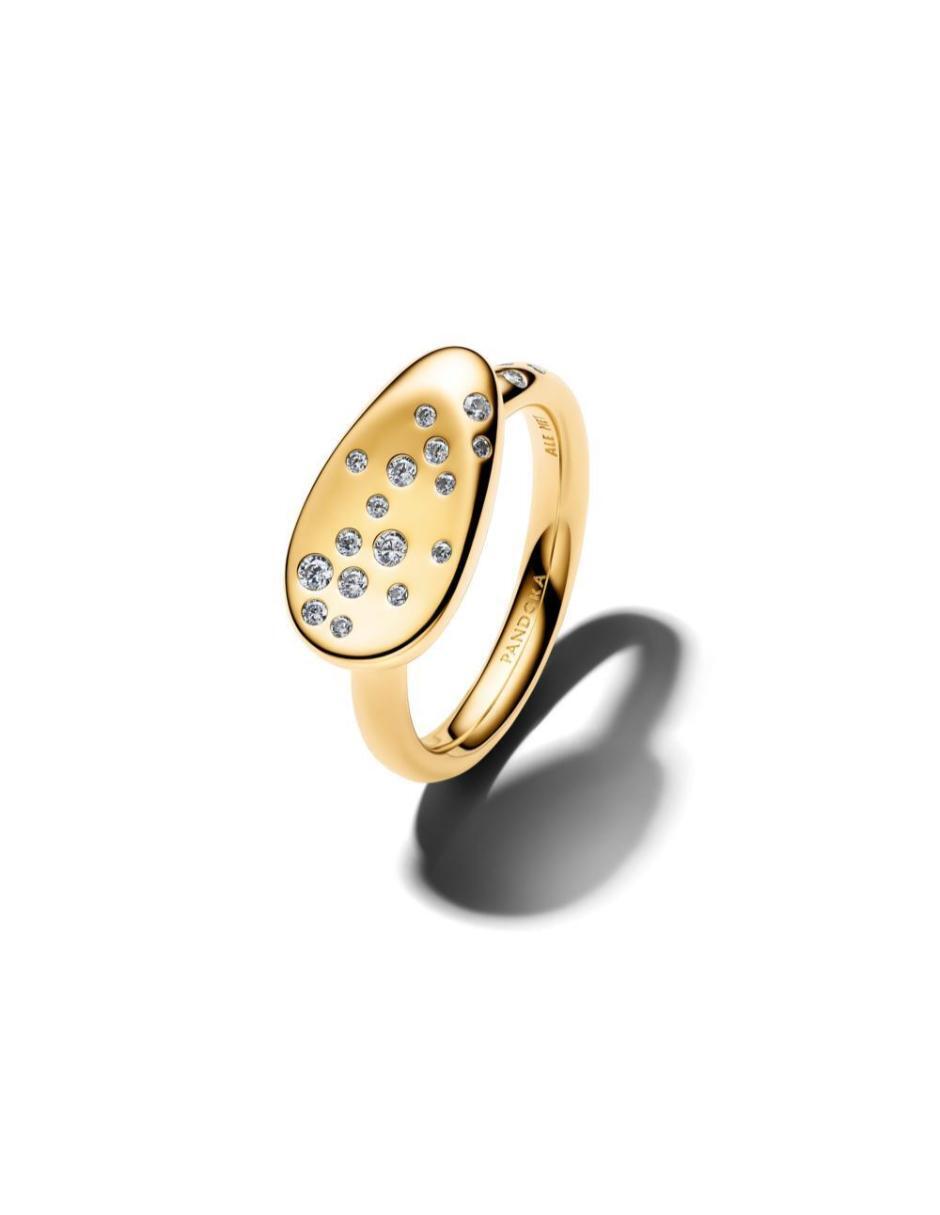 Anillo Essence P 950 de Plata Zirconia cúbica Baño de oro