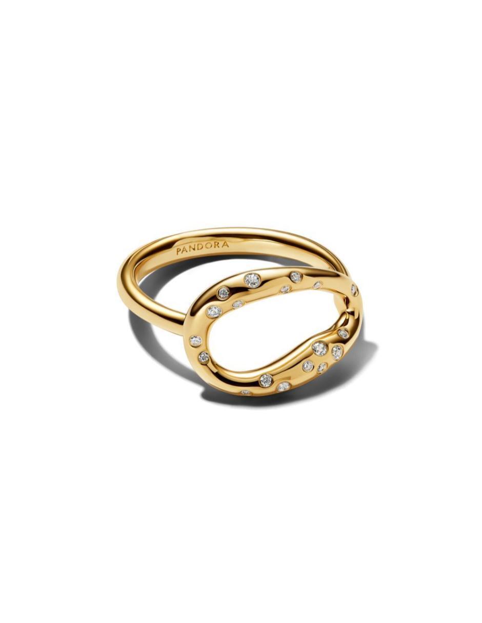 Anillo Pandora Pandora Essence P 950 de plata zirconia cúbica baño de oro
