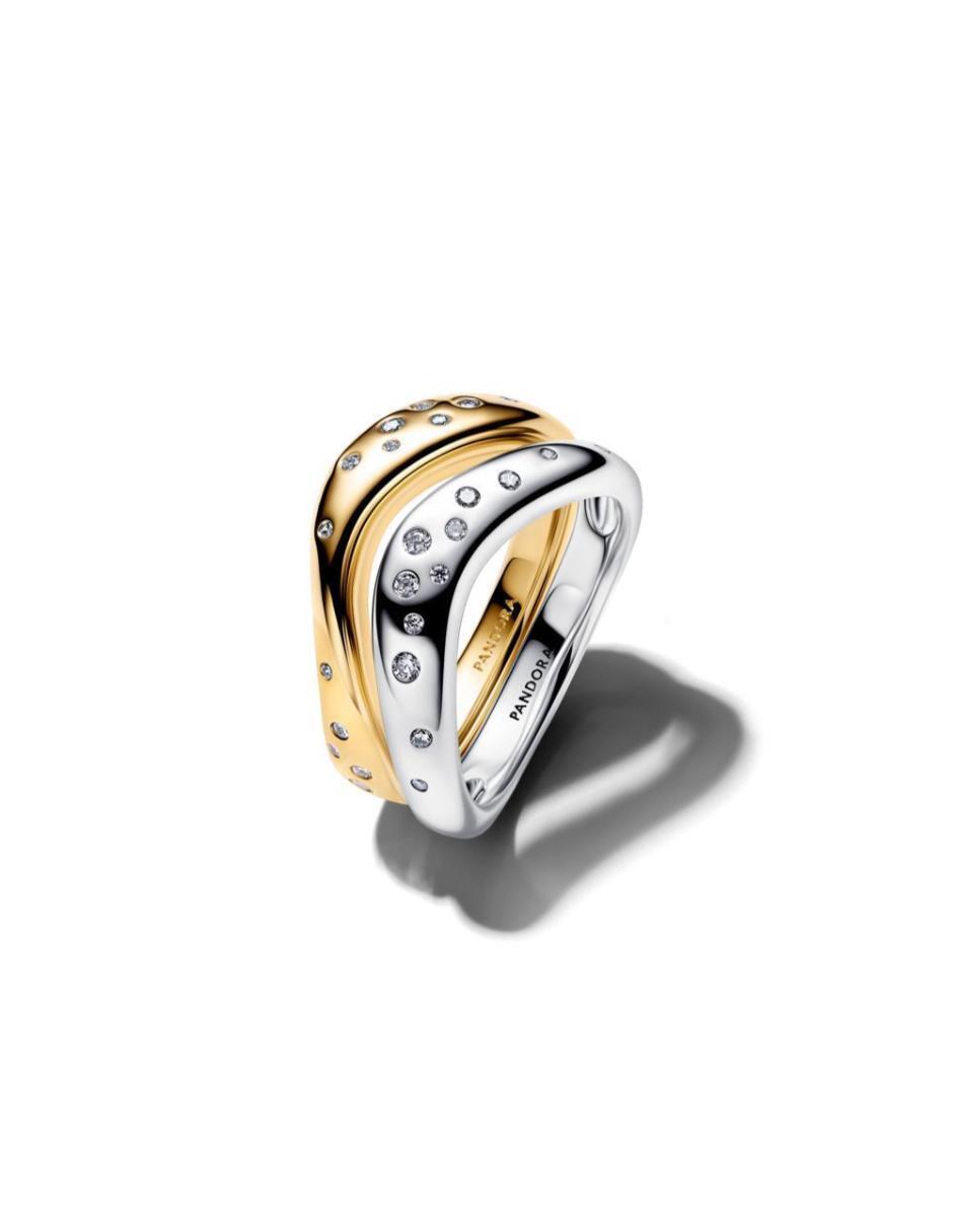 Anillo Pandora Essence P 950 de plata zirconia cúbica baño de oro