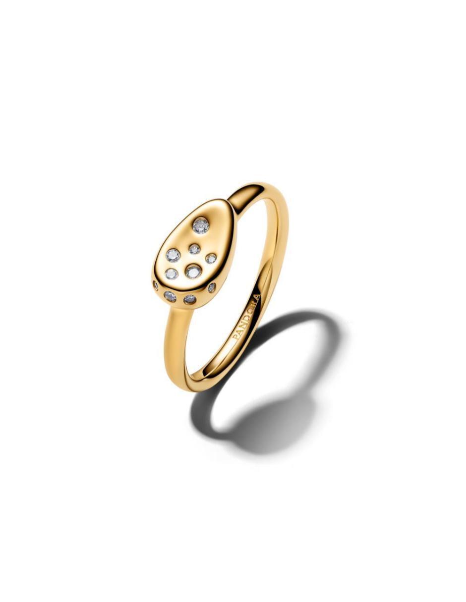 Anillo Pandora Essence P 950 de plata zirconia cúbica baño de oro