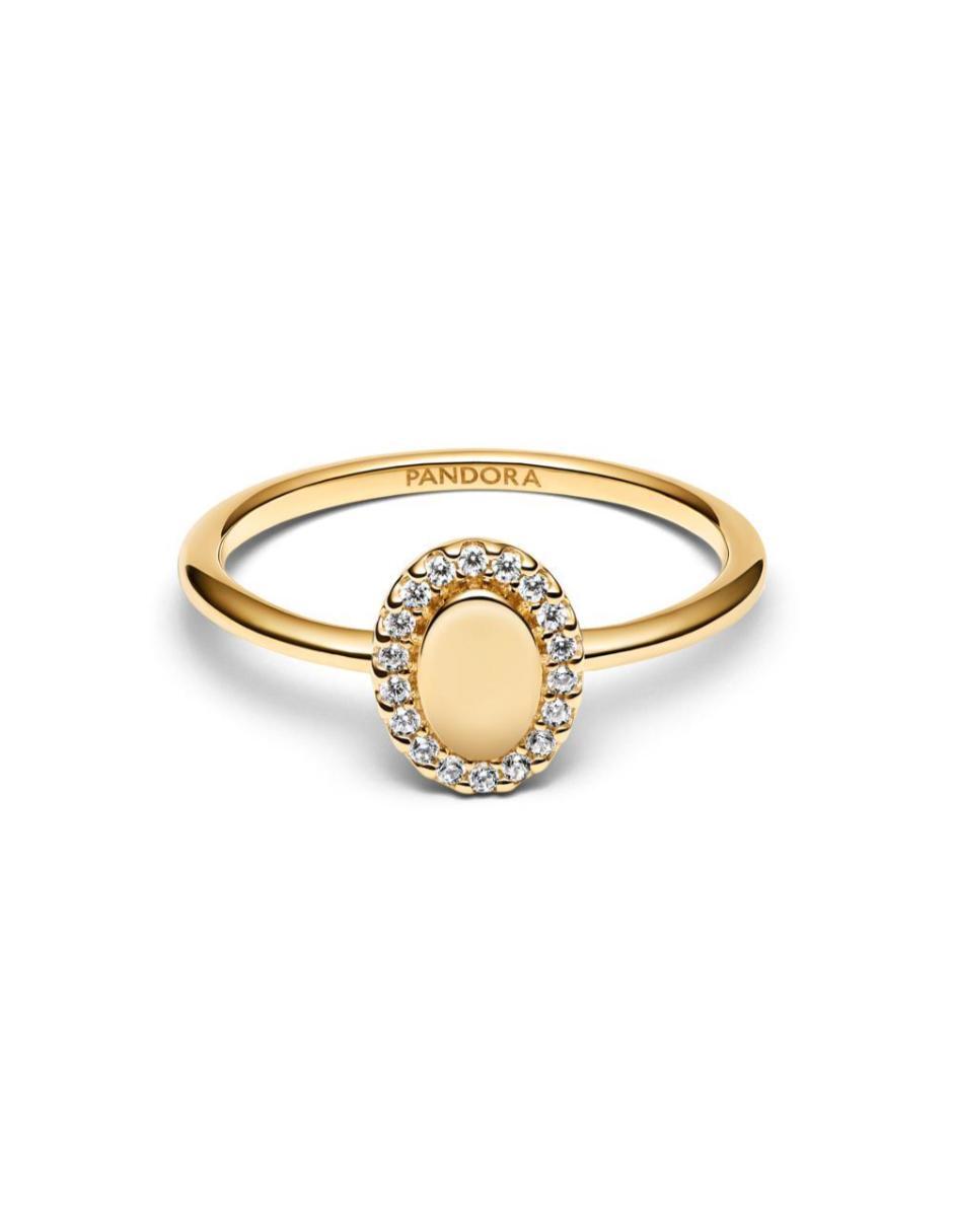 Anillo Pandora Timeless P 950 de Plata Zirconia cúbica Baño de oro