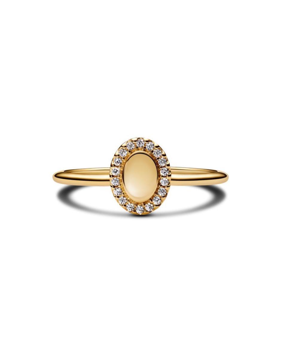 Anillo Pandora Timeless P 950 de Plata Zirconia cúbica Baño de oro