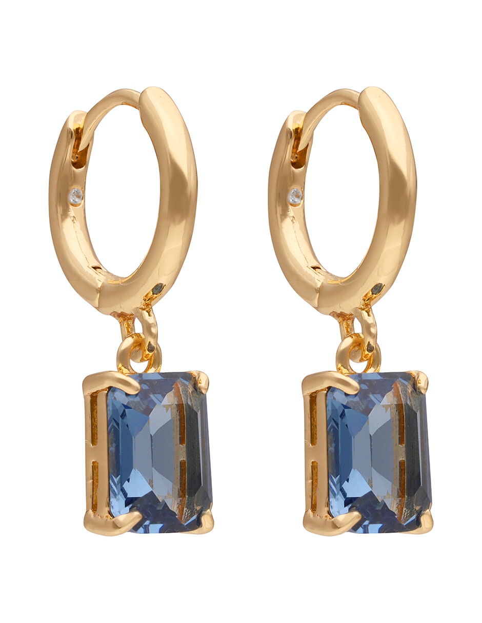 Aretes circulares Rosalina con acabado brillante cristal