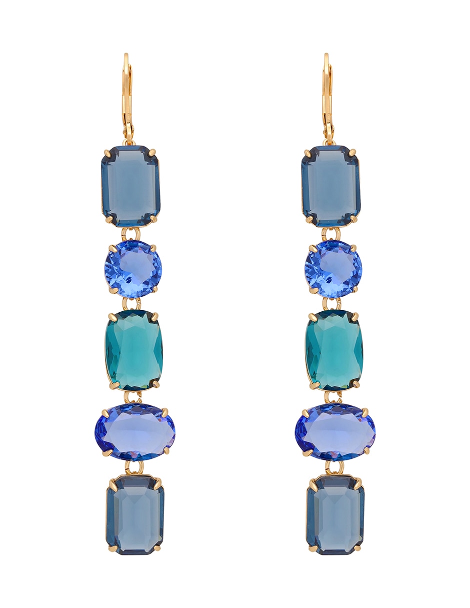 Aretes circulares Rosalina con acabado brillante cristal 2