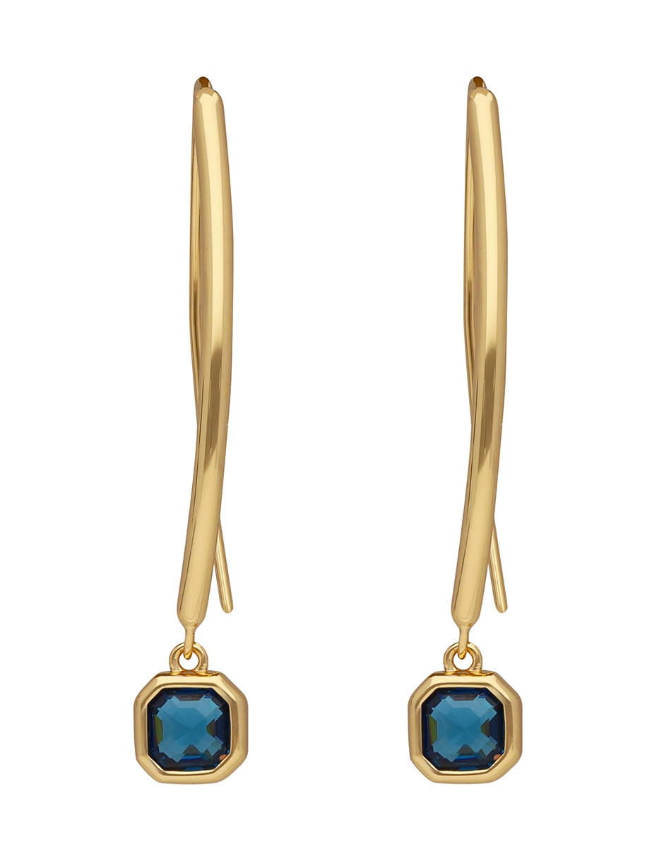Aretes cortos cuadrados Darlene con acabado brillante Cristal
