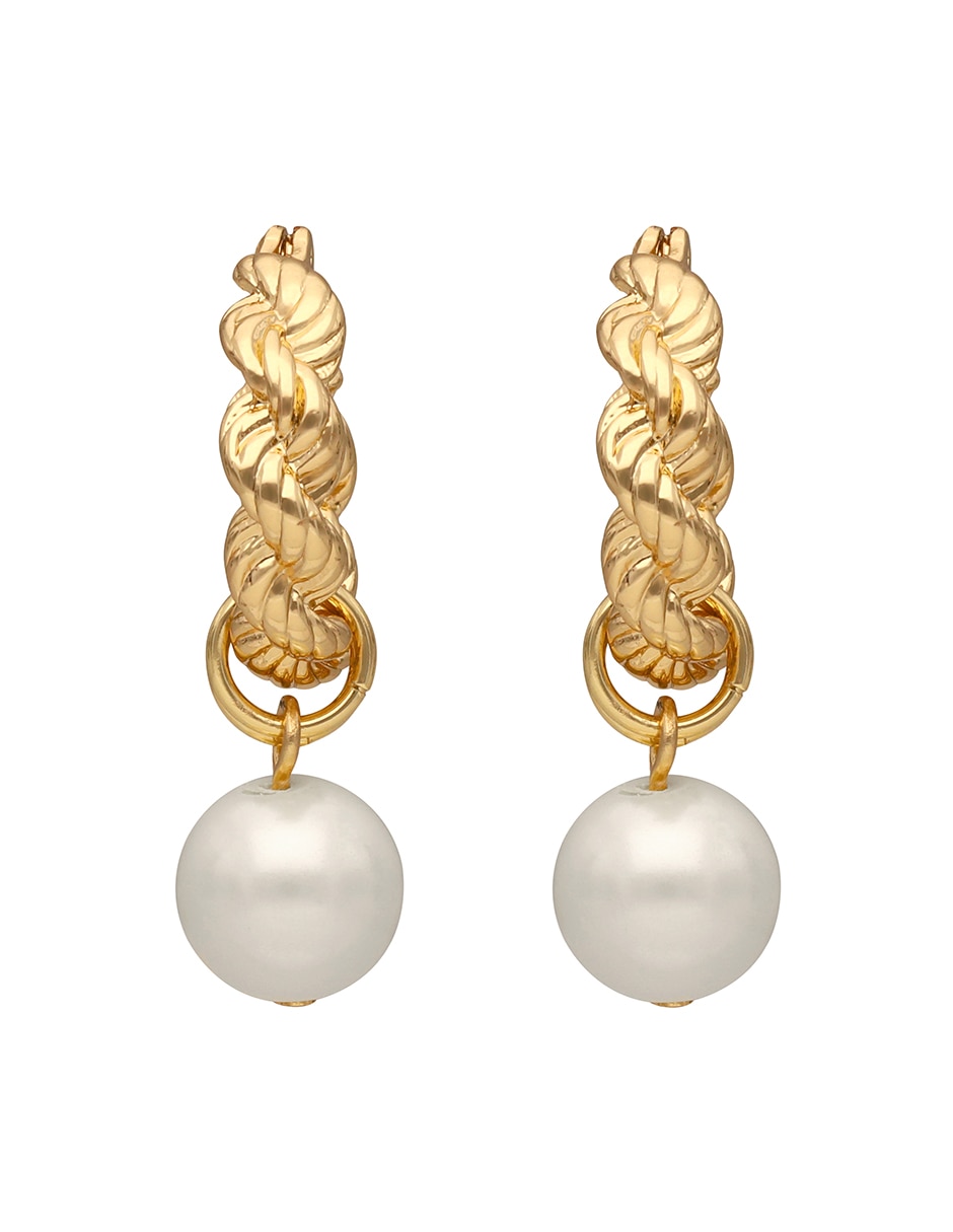 Aretes huggies entrelazado Lindella con acabado pulido 2