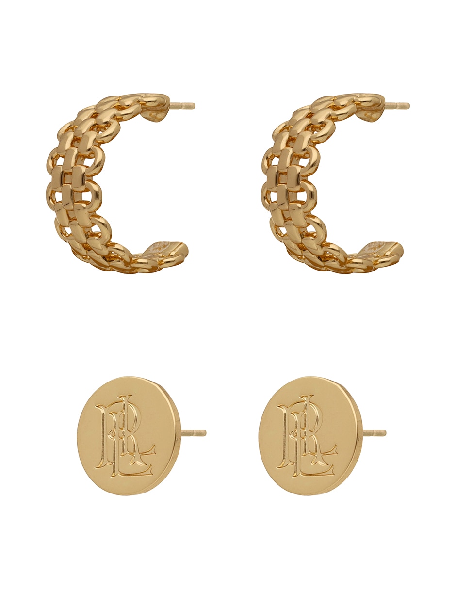 Set Aretes cortos Beckette con acabado brillante 1