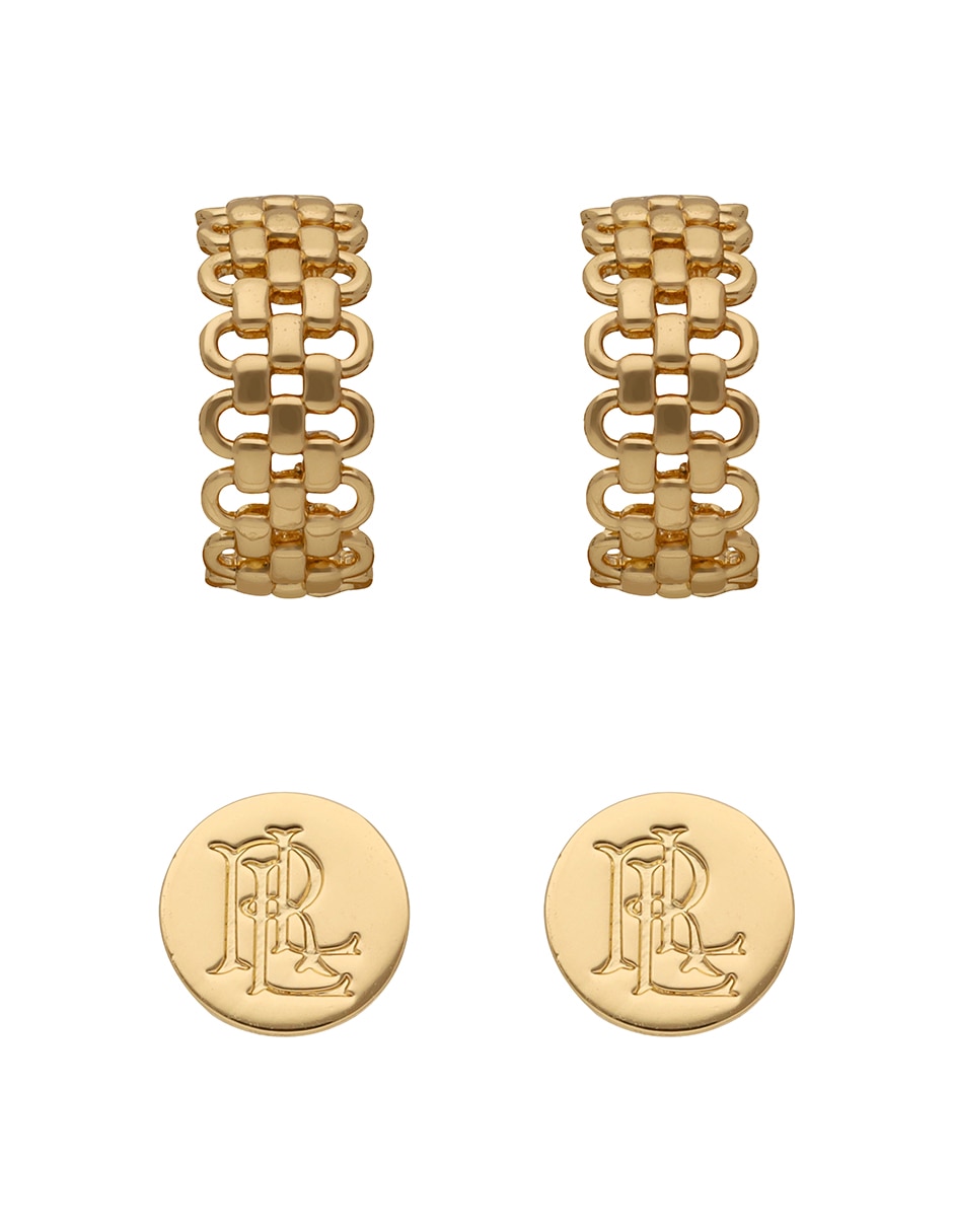 Set Aretes cortos Beckette con acabado brillante