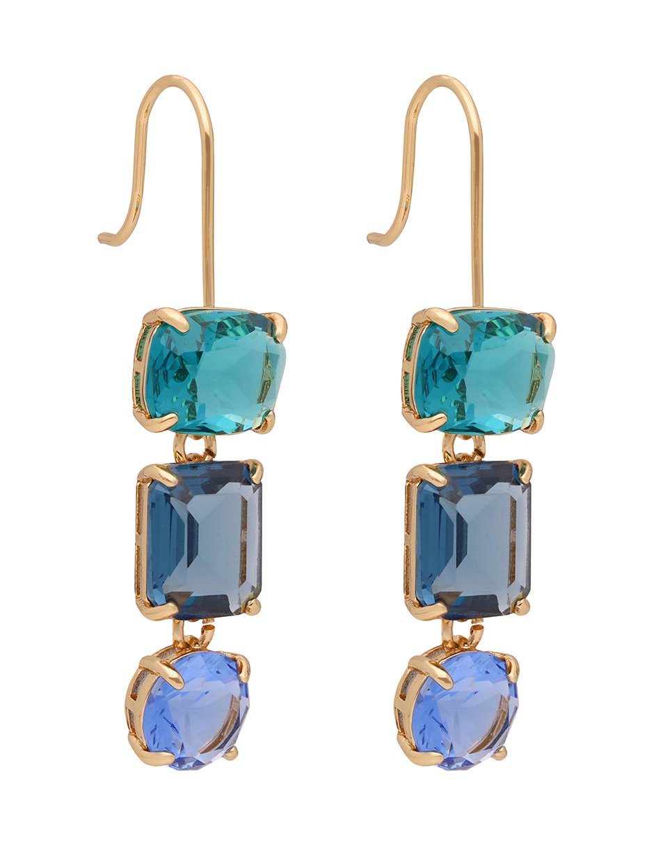 Aretes circulares Rosalina con acabado brillante cristal