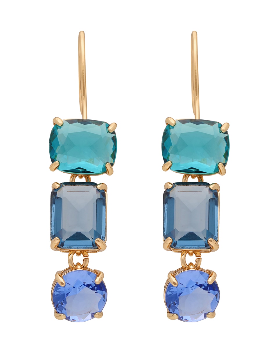 Aretes circulares Rosalina con acabado brillante cristal 2