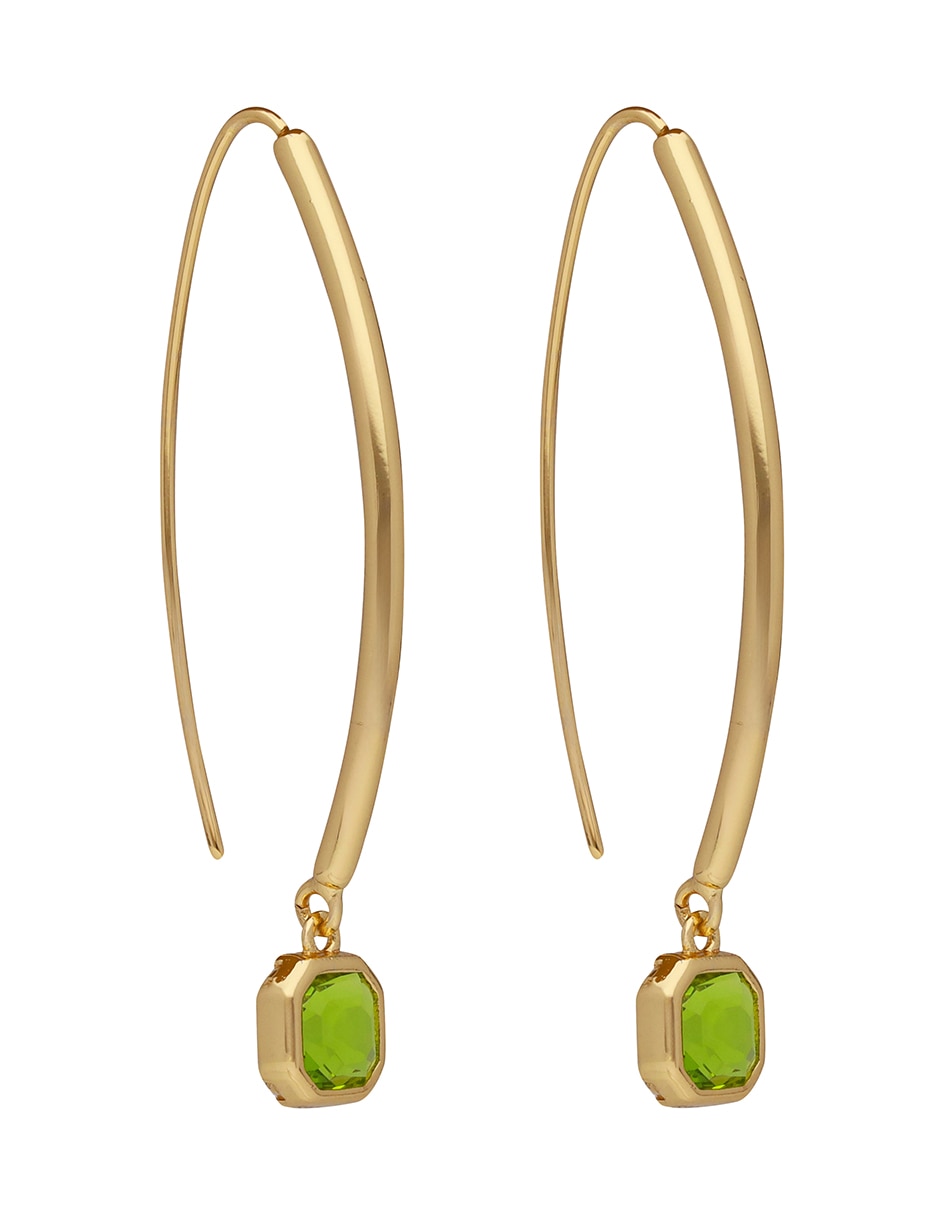 Aretes cortos cuadrados Darlene con acabado brillante Cristal 1