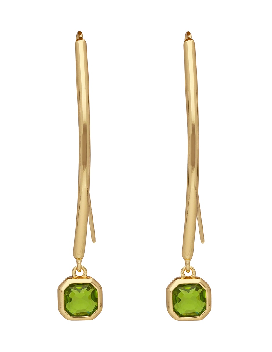 Aretes cortos cuadrados Darlene con acabado brillante Cristal
