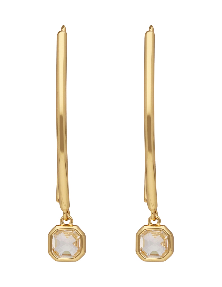 Aretes corto de cuadrado darlene con acabado brillante cristal