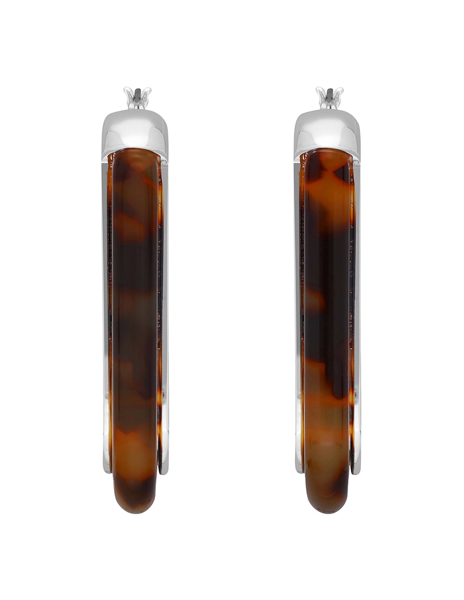 Aretes largos rectangular Dutch con acabado pulido 2