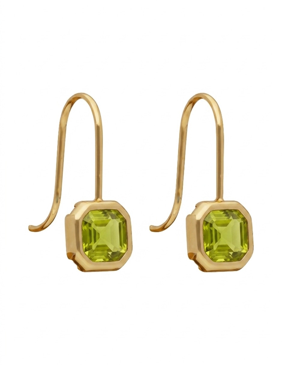 Aretes cortos cuadrados Darlene con acabado brillante Cristal 1