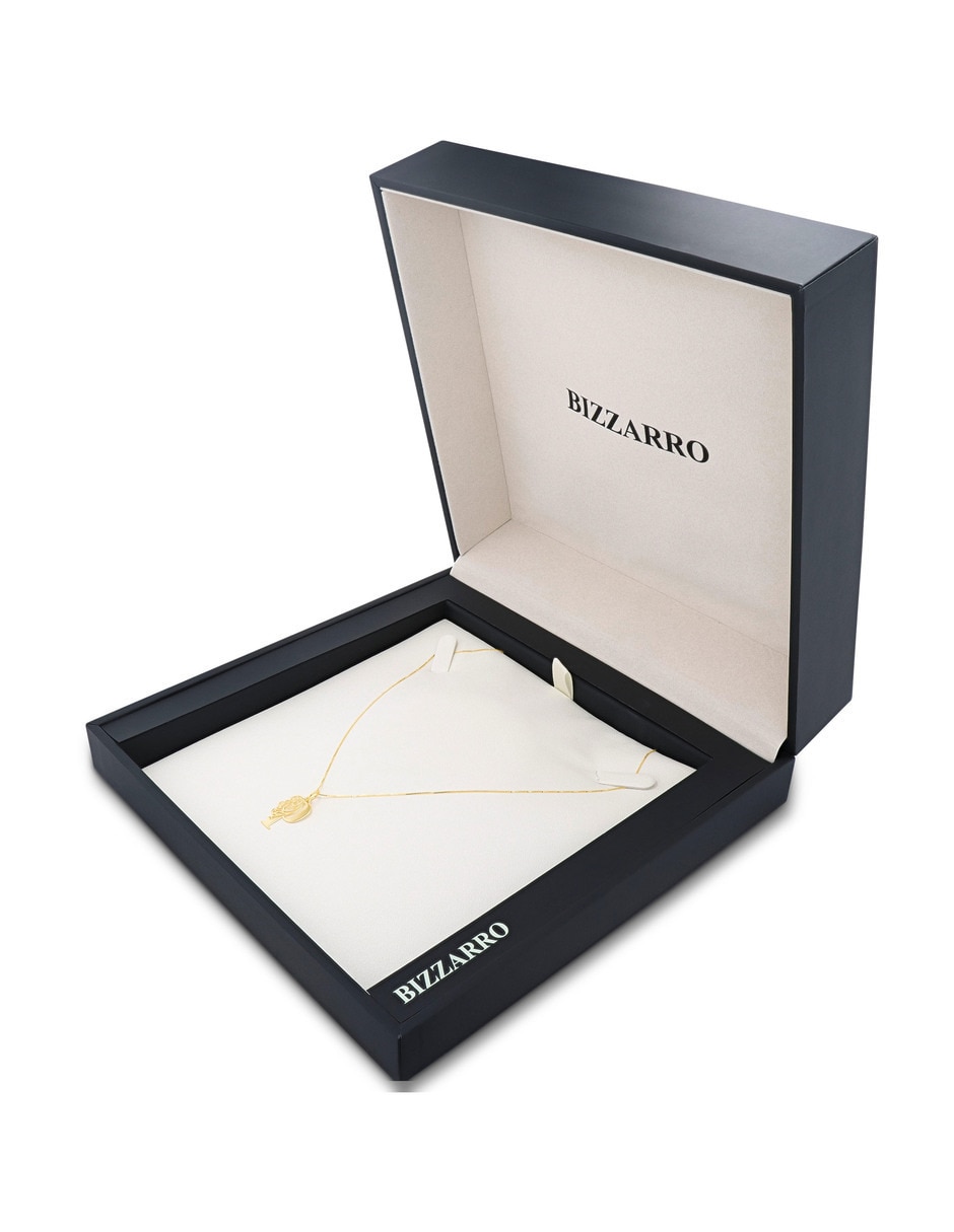 Collar con dije de letra P de oro amarillo 14 k