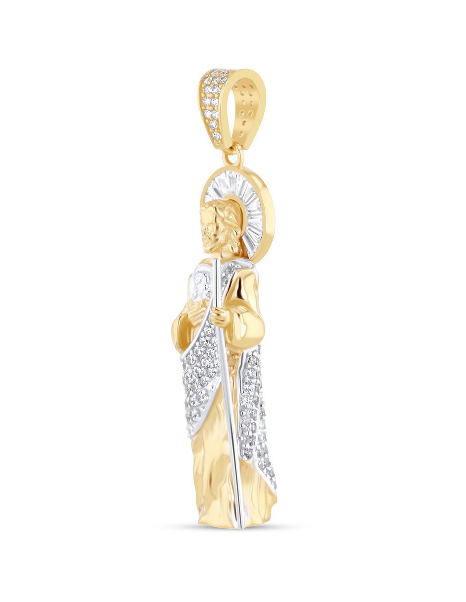 Dije de circular san judas tadeo de oro amarillo 14 k
