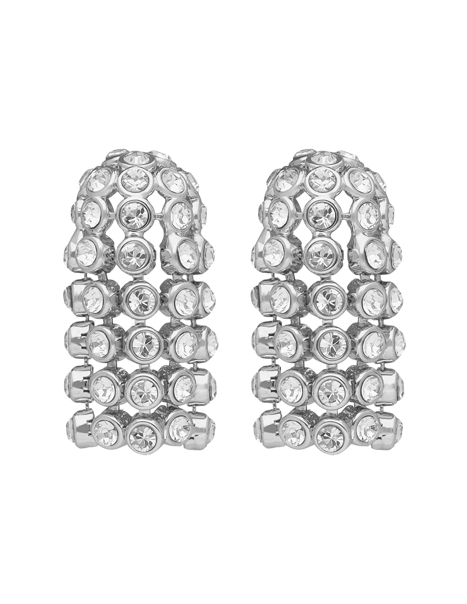 Aretes cortos Draped in diamonds con acabado brillante Cristal Aretes cortos Draped in diamonds con acabado brillante Cristal