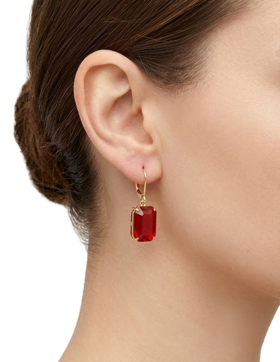 Aretes rectangulares Kensington F26 Recolor con acabado brillante cristal 3