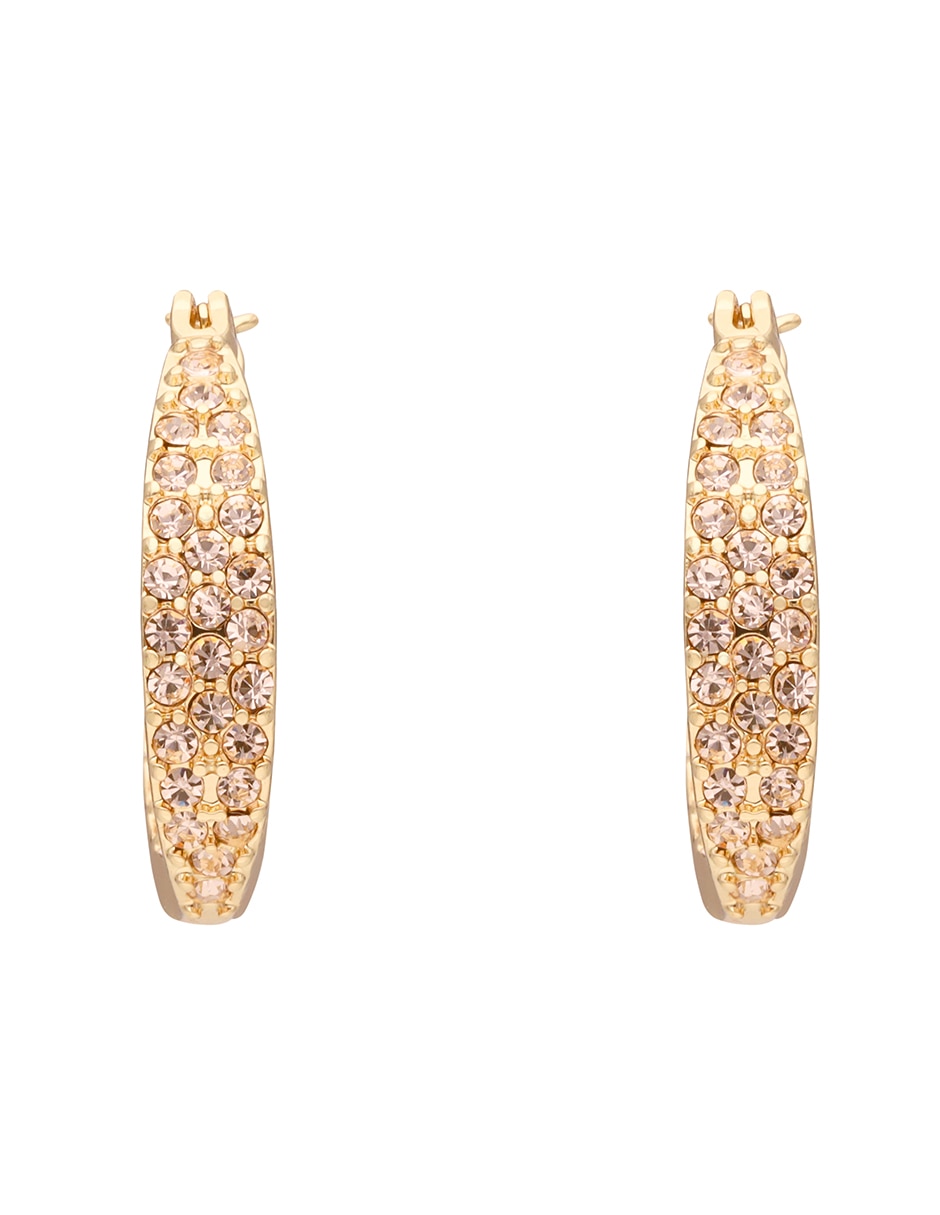Arracadas blissful ballet de latón con acabado pavé cristal 2