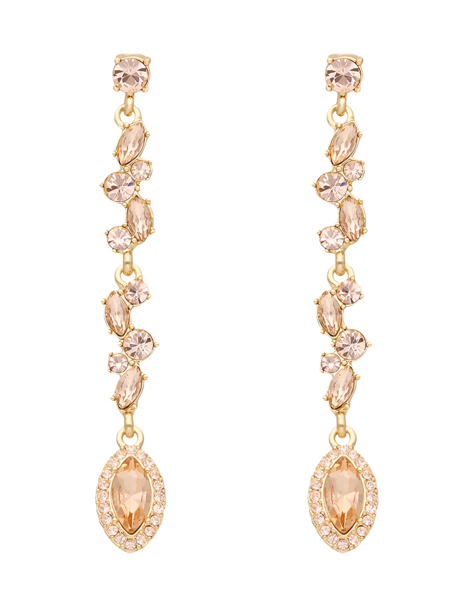 Aretes largos de Pera Blissful Ballet con acabado brillante cristal 2