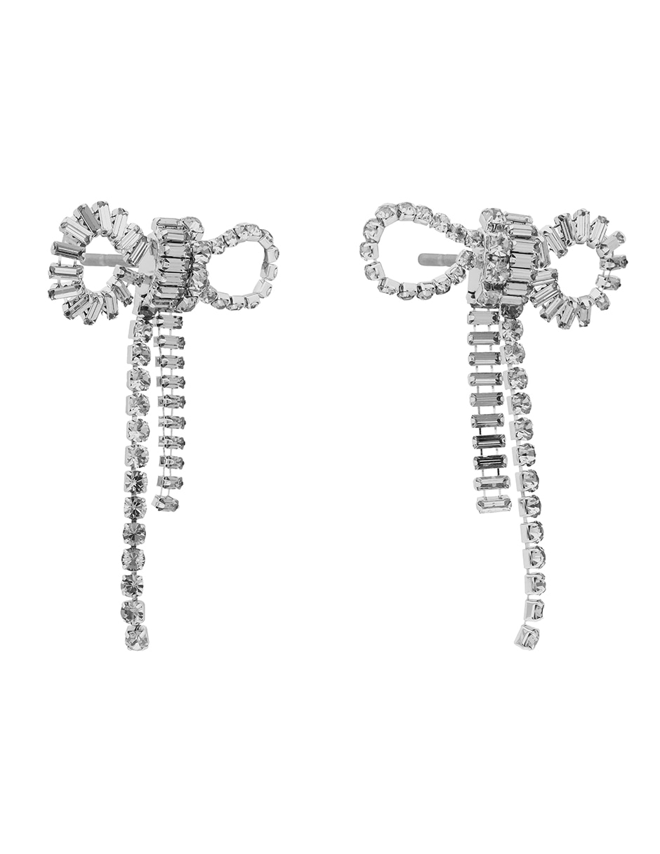Aretes de moño Crystalized Coquette con acabado brillante cristal Aretes de moño Crystalized Coquette con acabado brillante cristal
